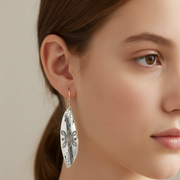 Tribe Leaf 925 Sterling Silver Hook Earrings for Women's